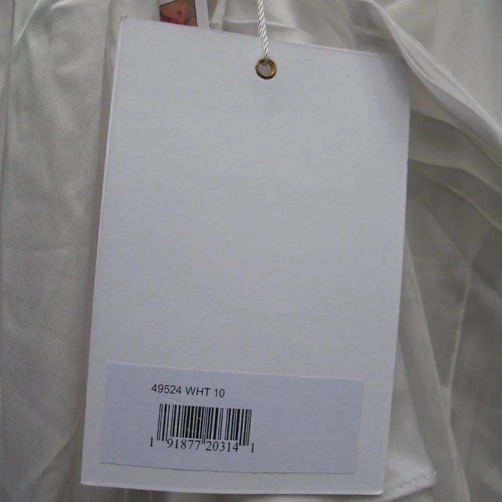 Mac Duggal 49524 Womens White Cut Out Asymmetrical Ruffled Gown Dress - Image 11