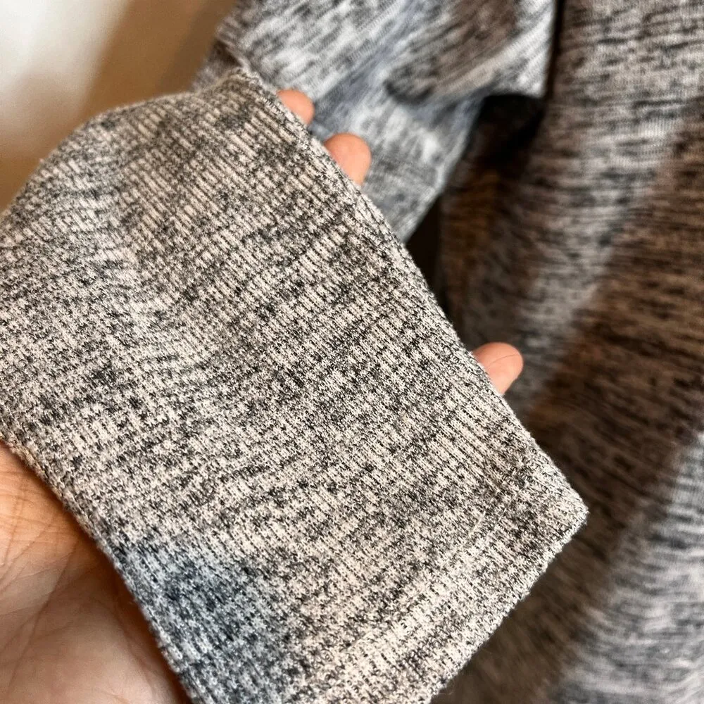 Athleta Heathered Gray Blissful Open Front Wrap Hooded Cardigan Sweater SZ M - Image 7