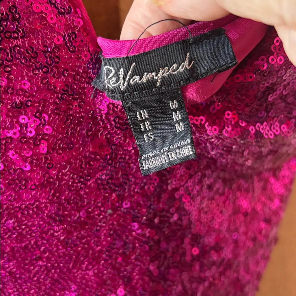 Revamped Sequin thong style Bodysuit medium - Image 3