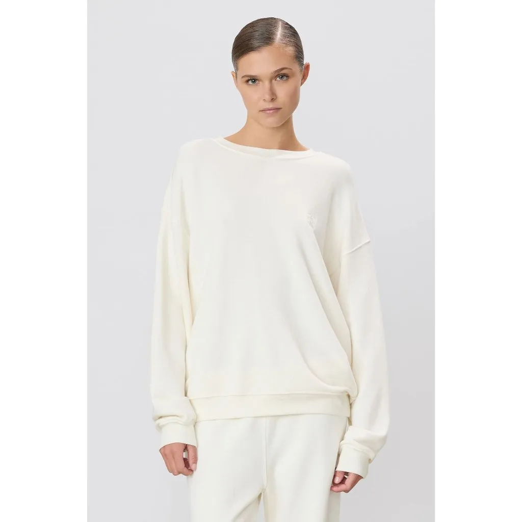 Eterne Oversized Crewneck Sweatshirt in Cream Large New Womens Pullover - Image 16