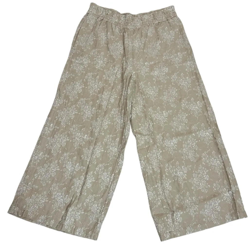 Anthropologie The Somerset Jacquard Pull-On Wide Leg Pants XL Tall NWT Neutral - Image 7