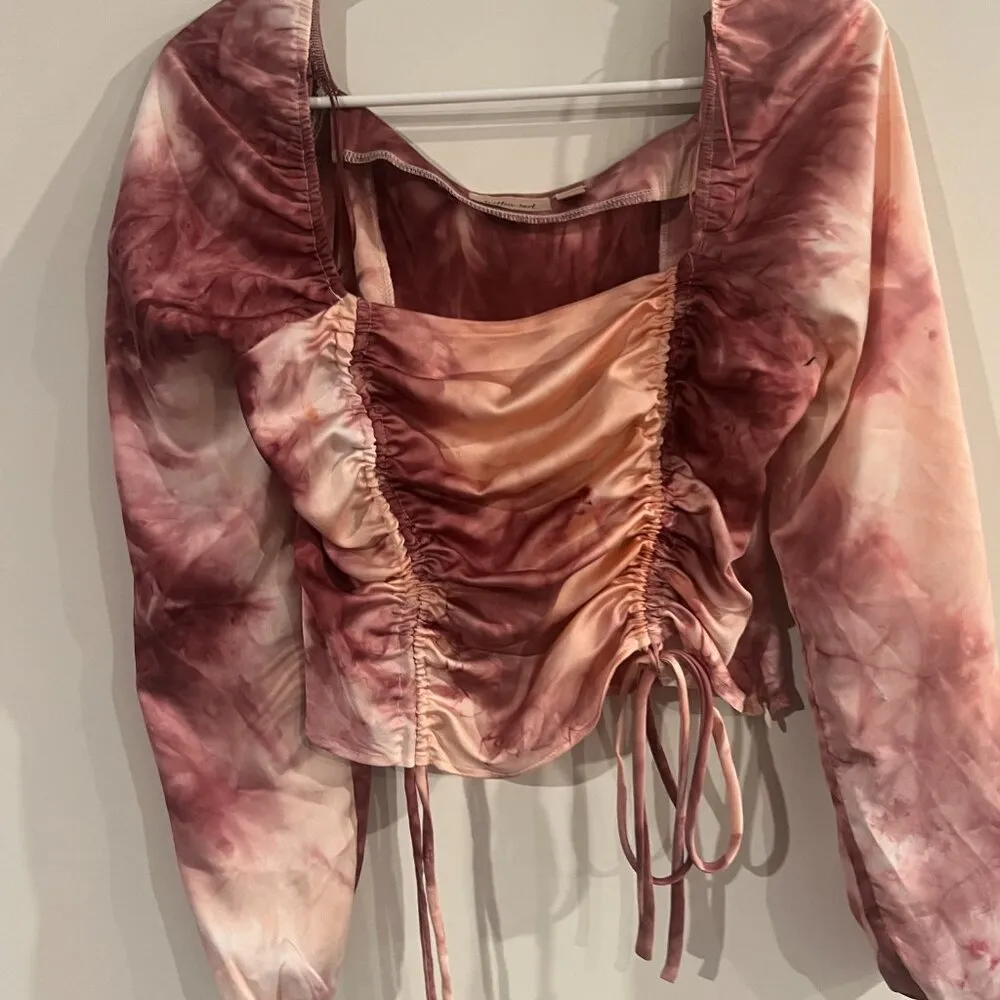 Willow & Root Satin Tie Dye Top size xs - Image 4