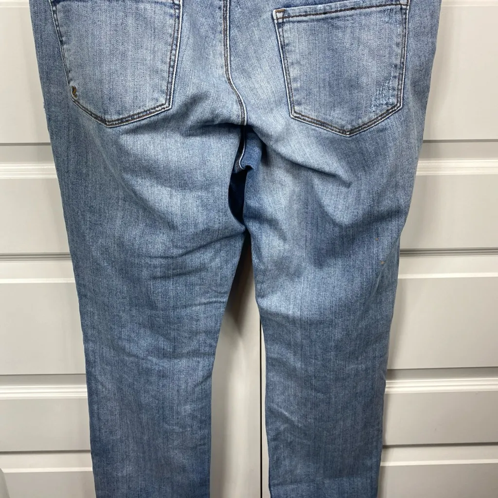 Kut from Kloth Reese ankle straight leg 12 Light Wash Raw Hem Frayed Distressed - Image 5