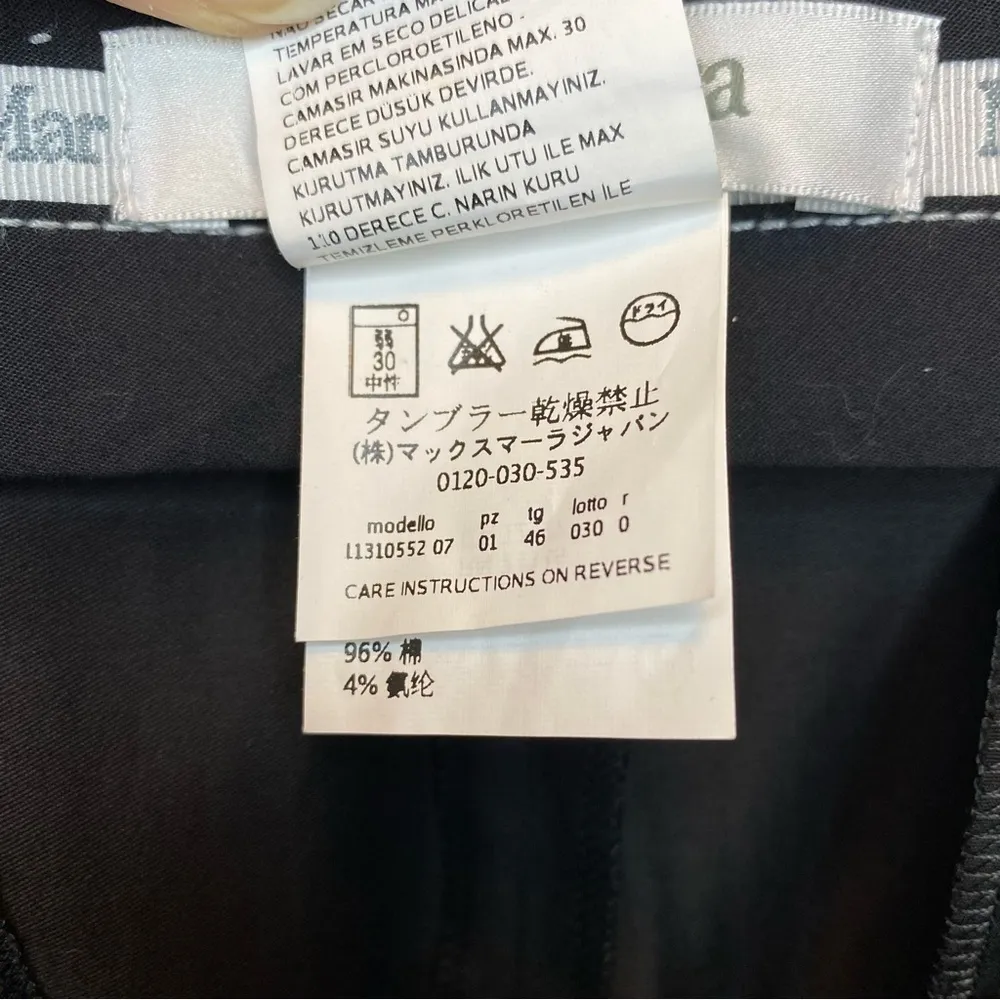 MAXMARA Straight-Leg Tailored Business Casual Pants Lightweight Cotton Black 12 - Image 13