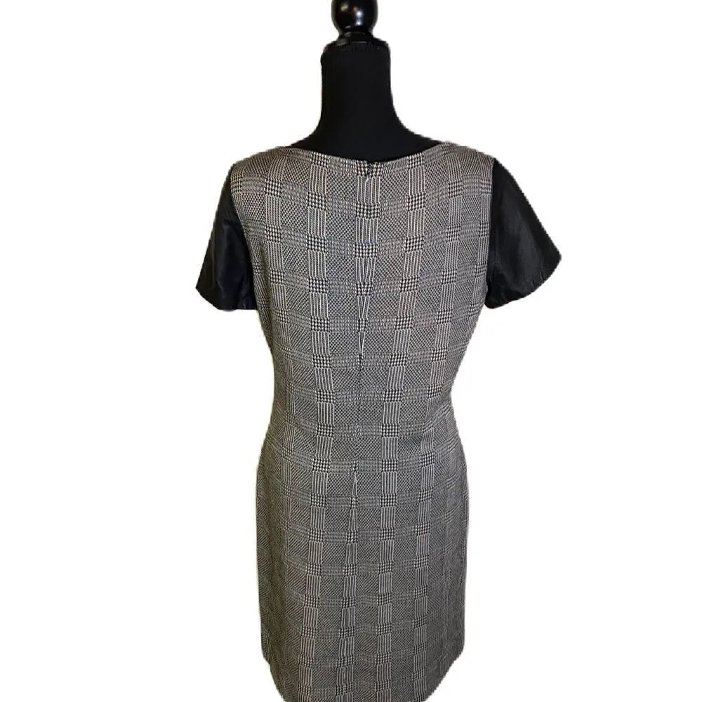 St. John  The Leather Applique Fitted Stretch Dress - Image 6