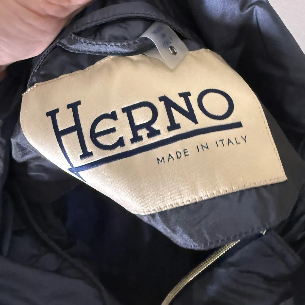 Herno Lightweight Hooded Blue Jacket Size 44 - Image 5