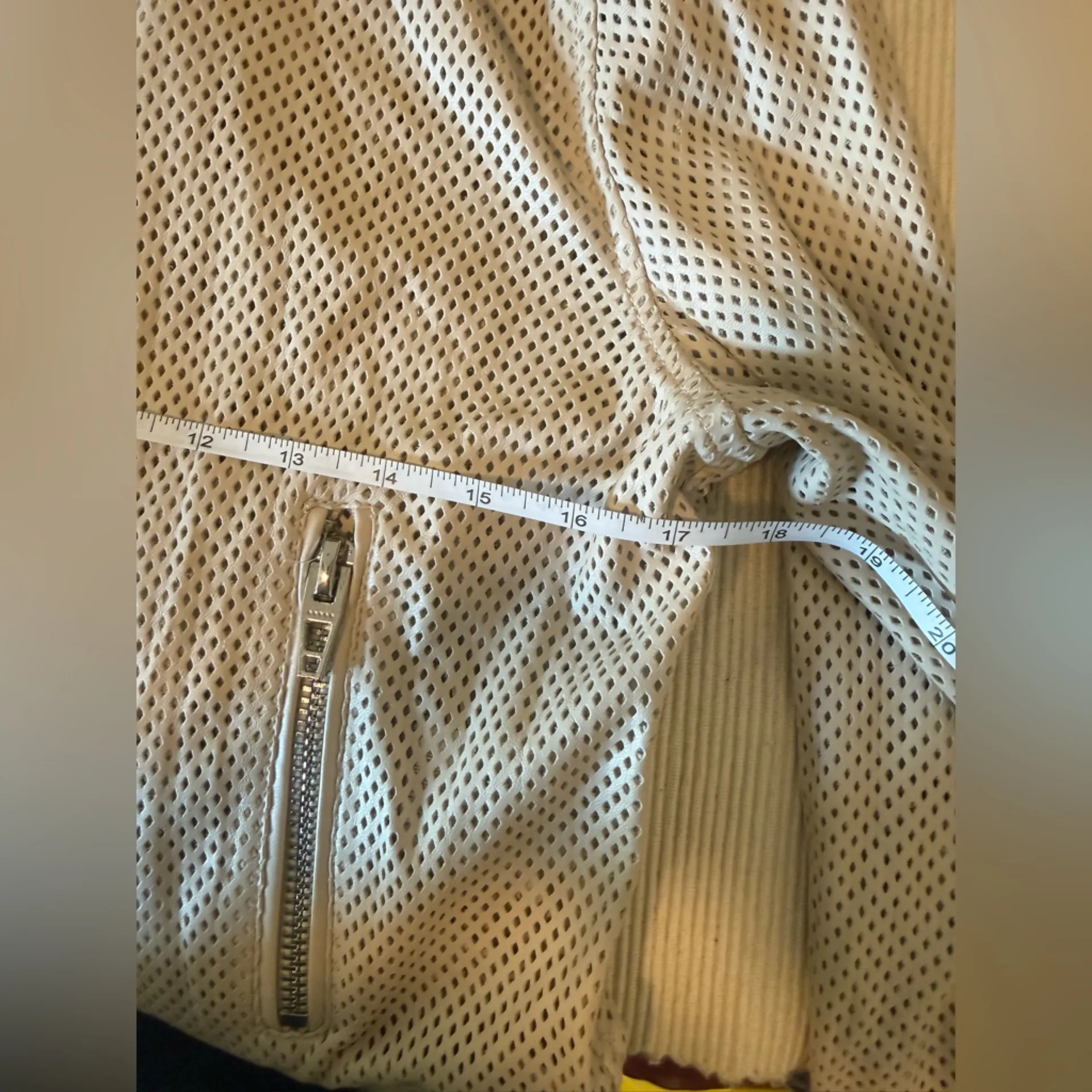 BLANKNYC x Anthropologie Ivory Perforated Moto Jacket NWT Petite Small SP - Image 7