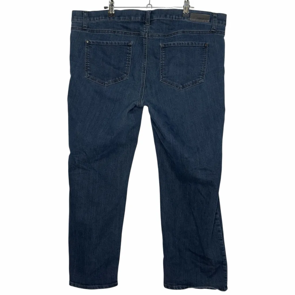 DKNY SOHO Skinny Jeans Plus Size Mid Rise Dark Wash Pockets Stretch Ankle 16 W - Image 2