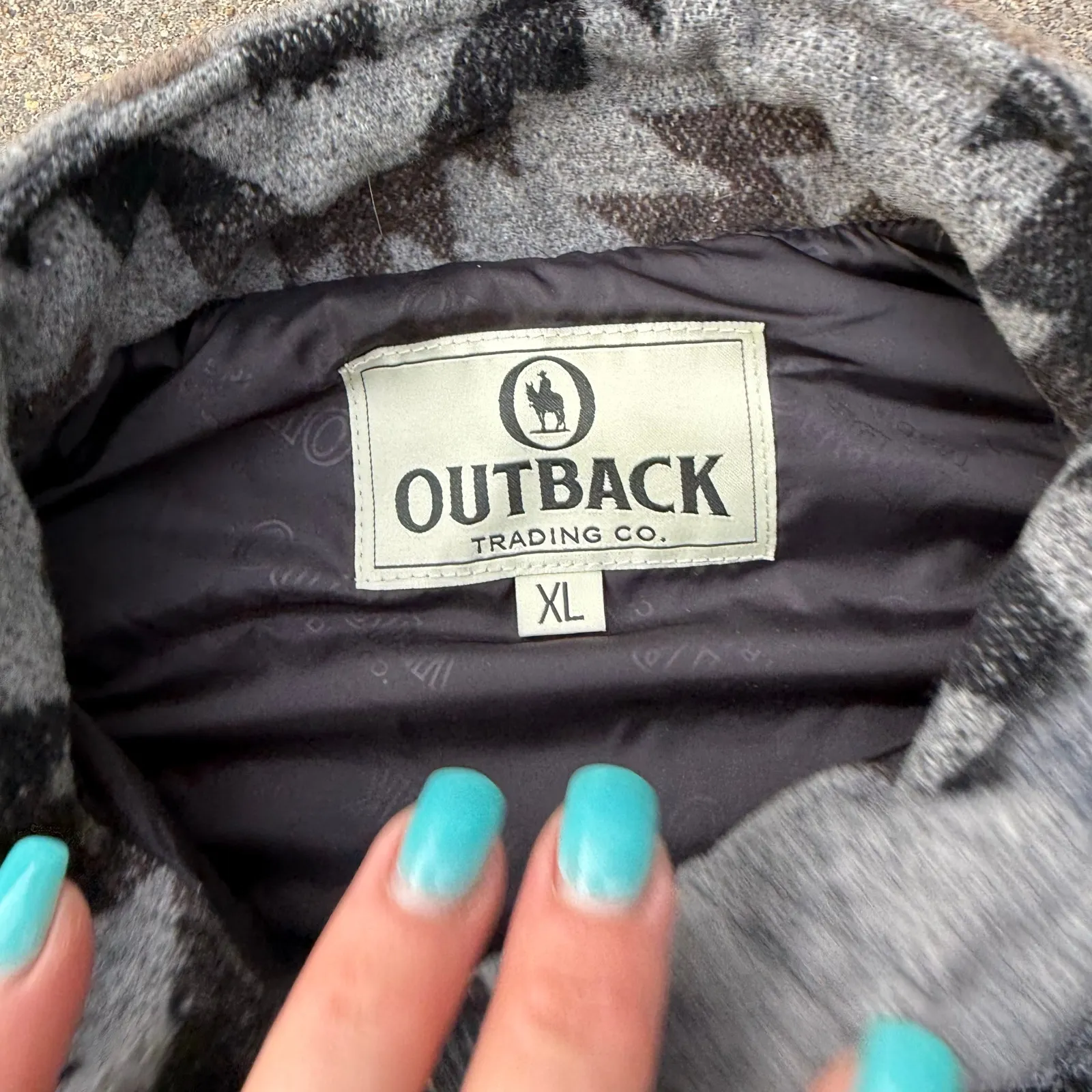 Outback Trading Rosalie Vest XL gray brown tan southwestern cinched waist NWT - Image 2