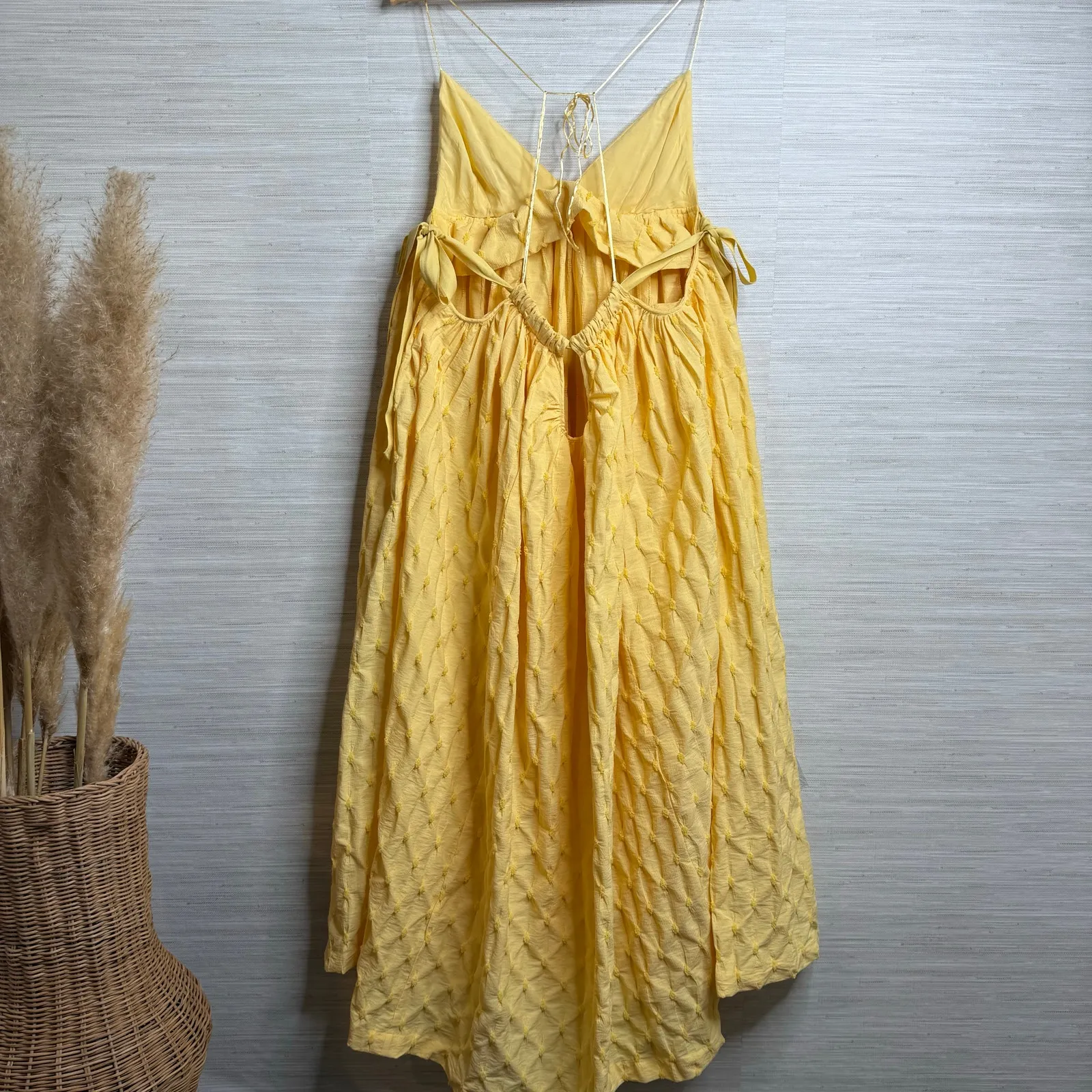 Free People maxi dress textured shapeless boho pleated XS - Image 4