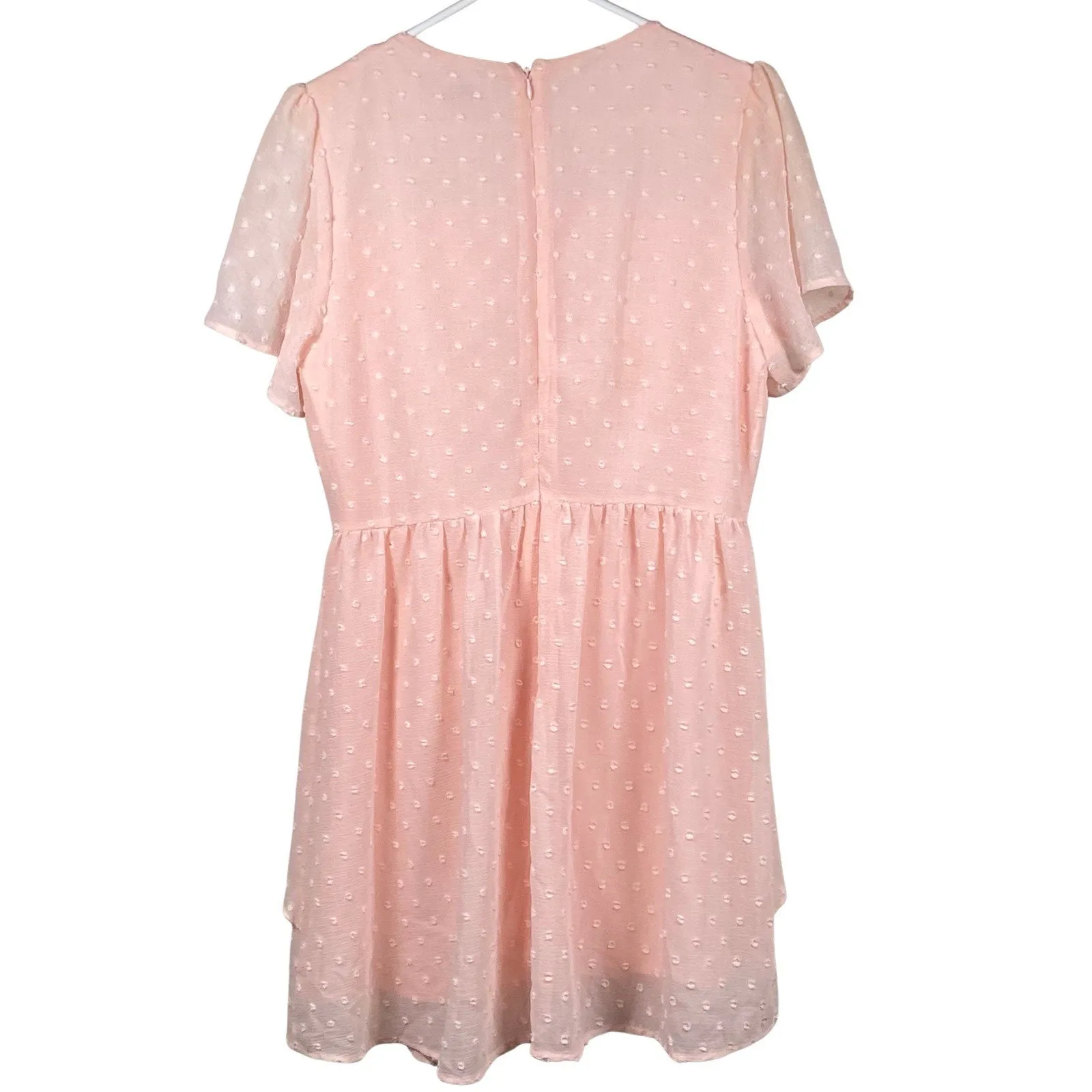 Andree By Unit Dress Women's Size Large Pink Textured Lined Cap Sleeve Midi - Image 2