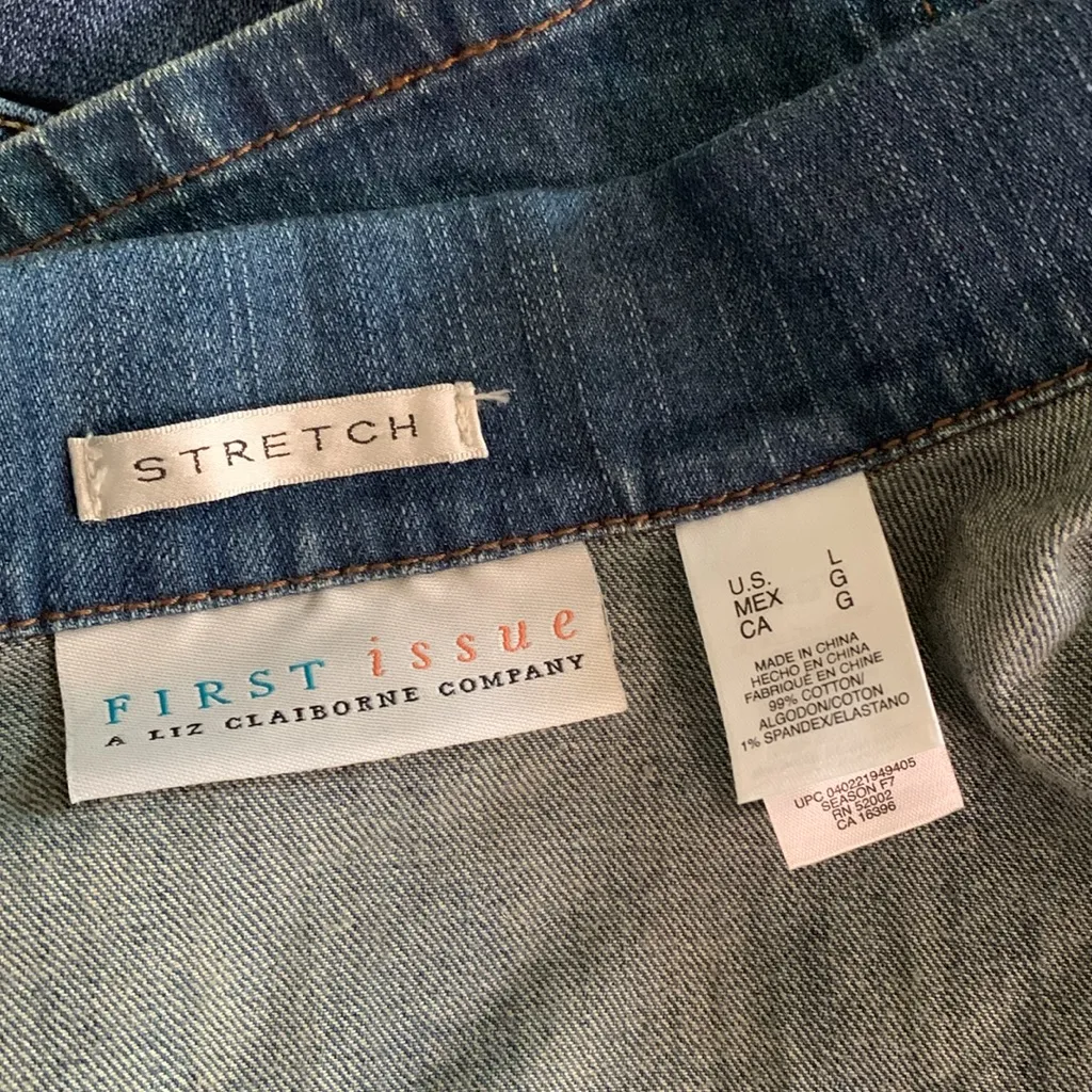 First Issue Liz Claiborne Vintage Denim Vest - Image 8
