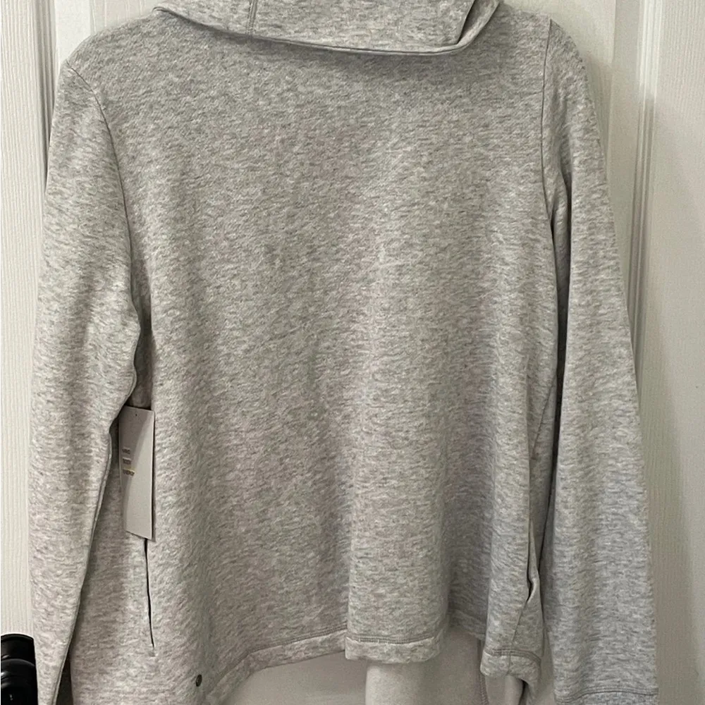 Z by Zella Shooting Star Drape Collar Cardigan Medium Light Gray - Image 4