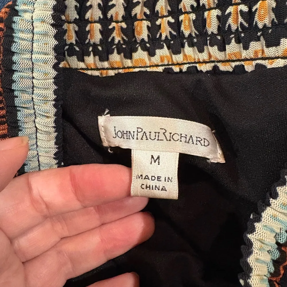 JohnPaulRichard mesh midi Aztec print skirt sz M Size M - Image 3