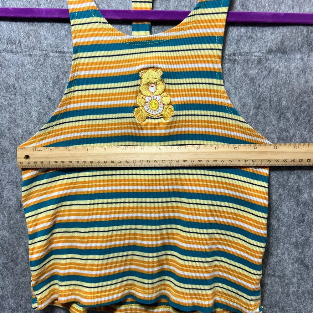 Care Bears Striped Tank Top Y Back Sleeveless‎ Ribbed Knit Top XL Yellow - Image 4