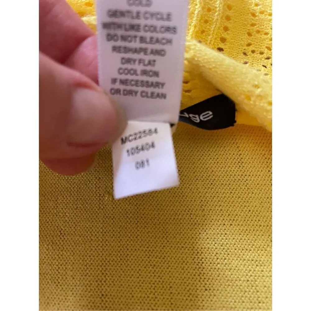 “cable & gauge” open front yellow cardigan - Image 6