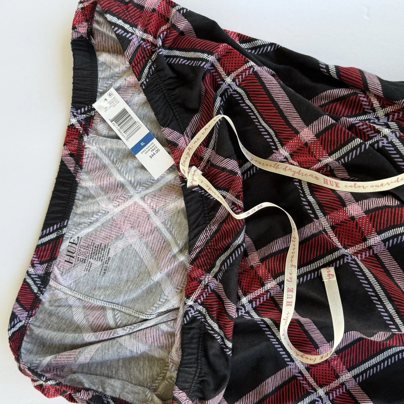 NWT Hue Sleepwear Loungewear Women’s Size XL Pajama Pants Black Red Plaid Soft - Image 3