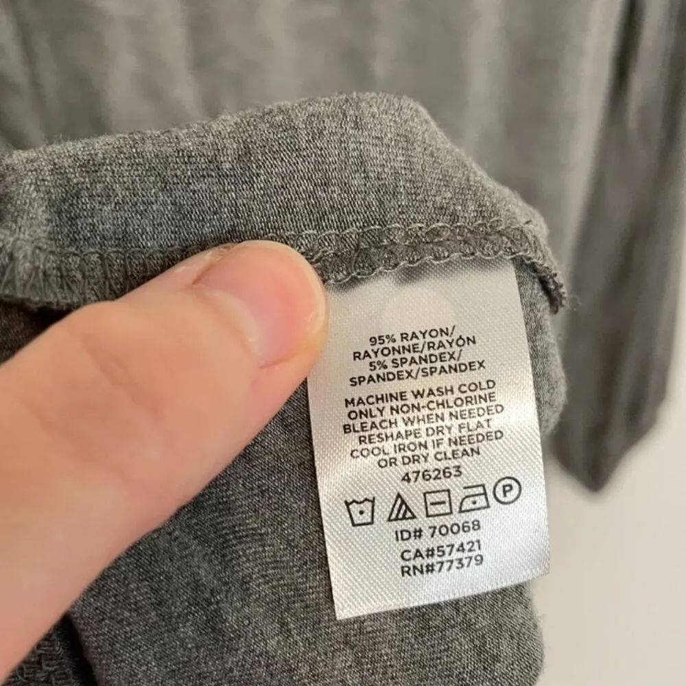 ANN TAYLOR Factory Heather Gray 3/4 Sleeve Puff Sleeve Balloon Sleeve Blouse Top - Image 8