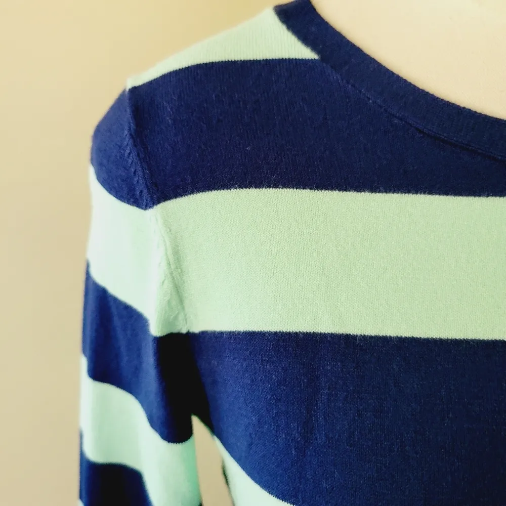 Talbots striped tipped cuff crewneck sweater size xs - Image 3