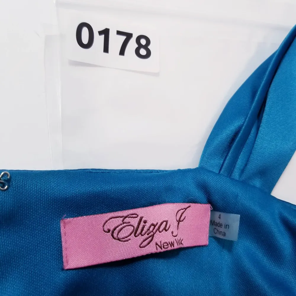 Eliza J New York Knot Sateen Sheath Teal Cocktail Dress - Image 9