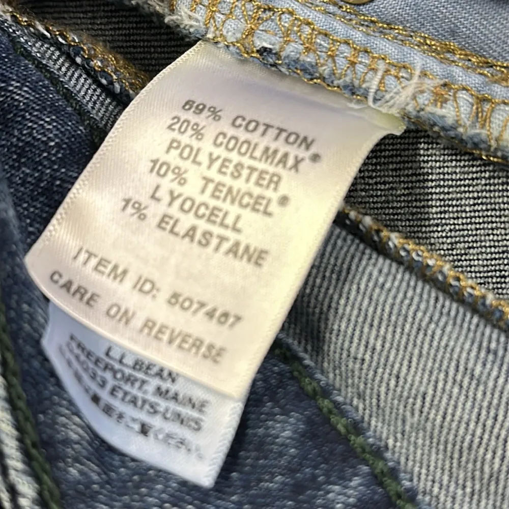 LL Bean Flex Cotton Tencel Blend CoolMax Favorite Fit Straight Leg Blue Jeans 18 - Image 12