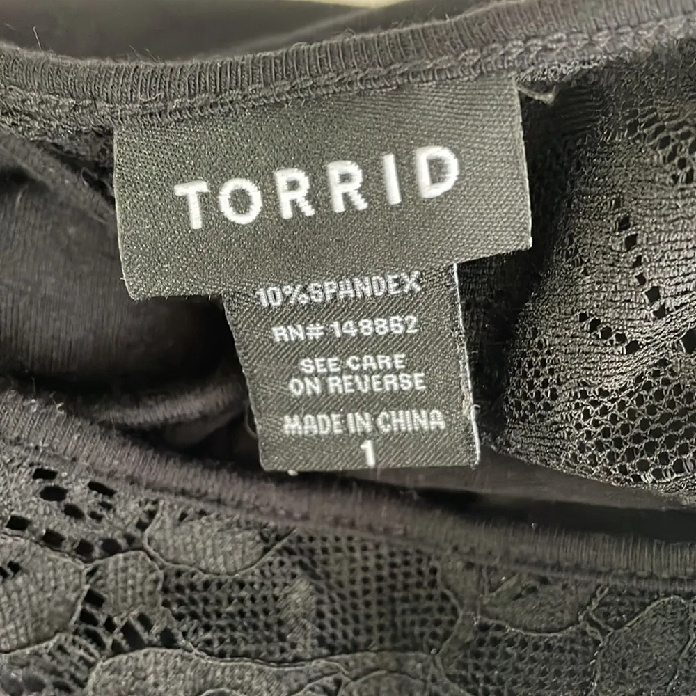 Torrid Black Lace Open Back Top - Image 5