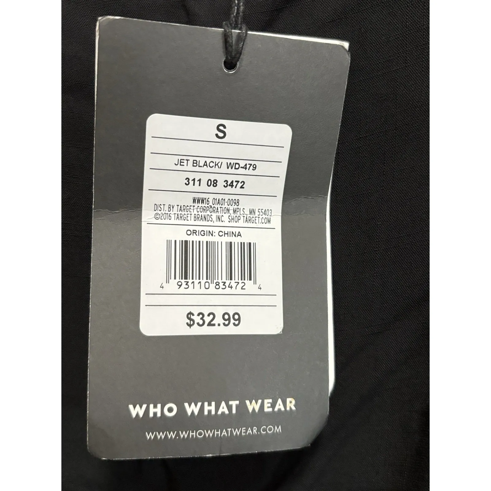 Who What Wear Mid Length Black Dress Square Neck Size‎ L Long Sleeve Crochet NWT - Image 3