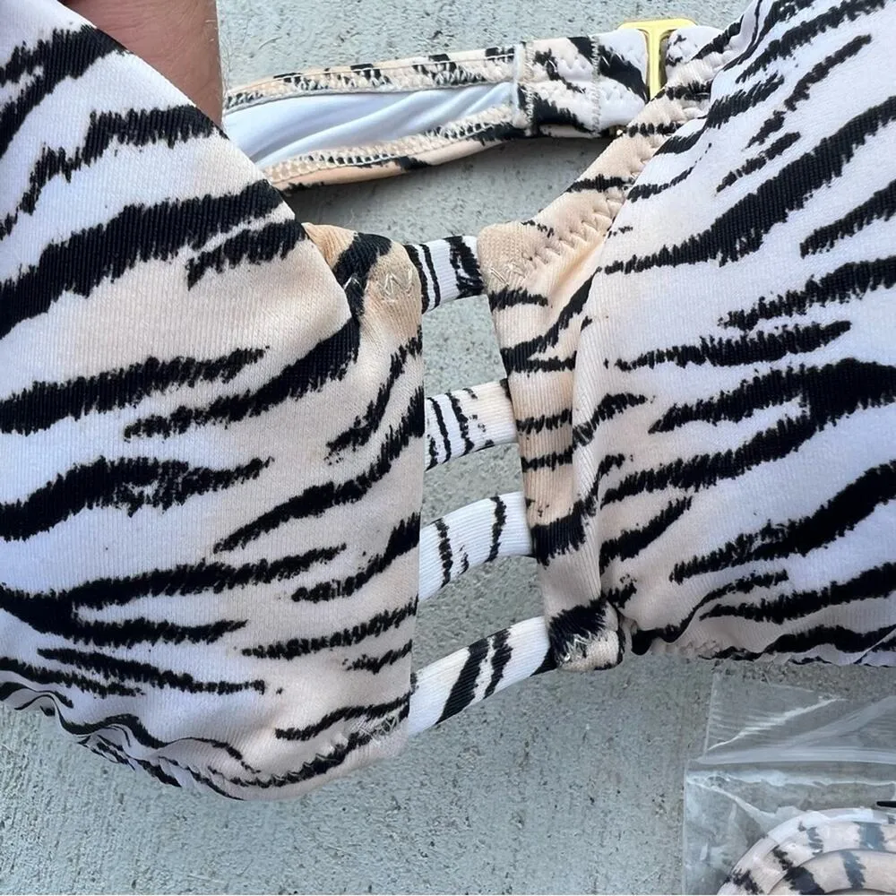 Victoria’s Secret Tiger Stripe Strappy Ladder Bikini Top Convertible MEDIUM - Image 3