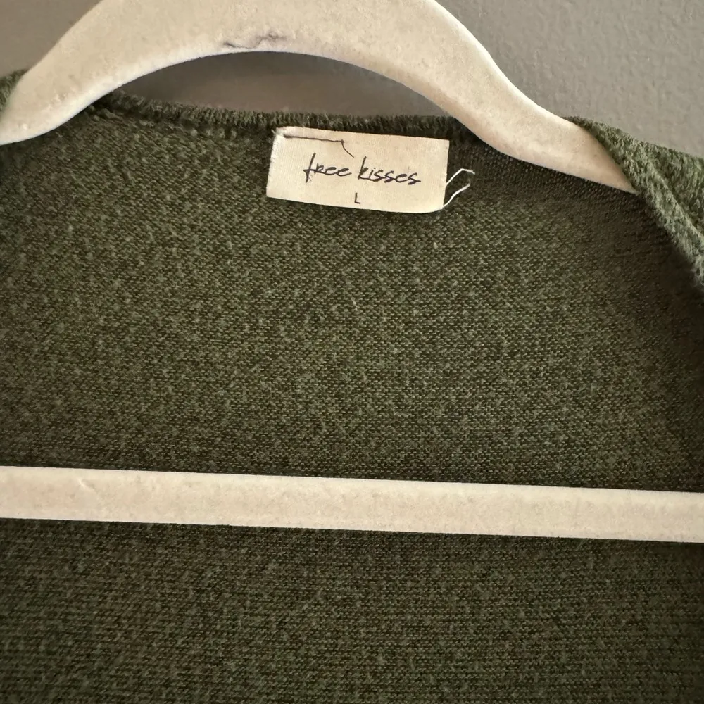 Olive Green Women's Open Front Cardigan - Image 3