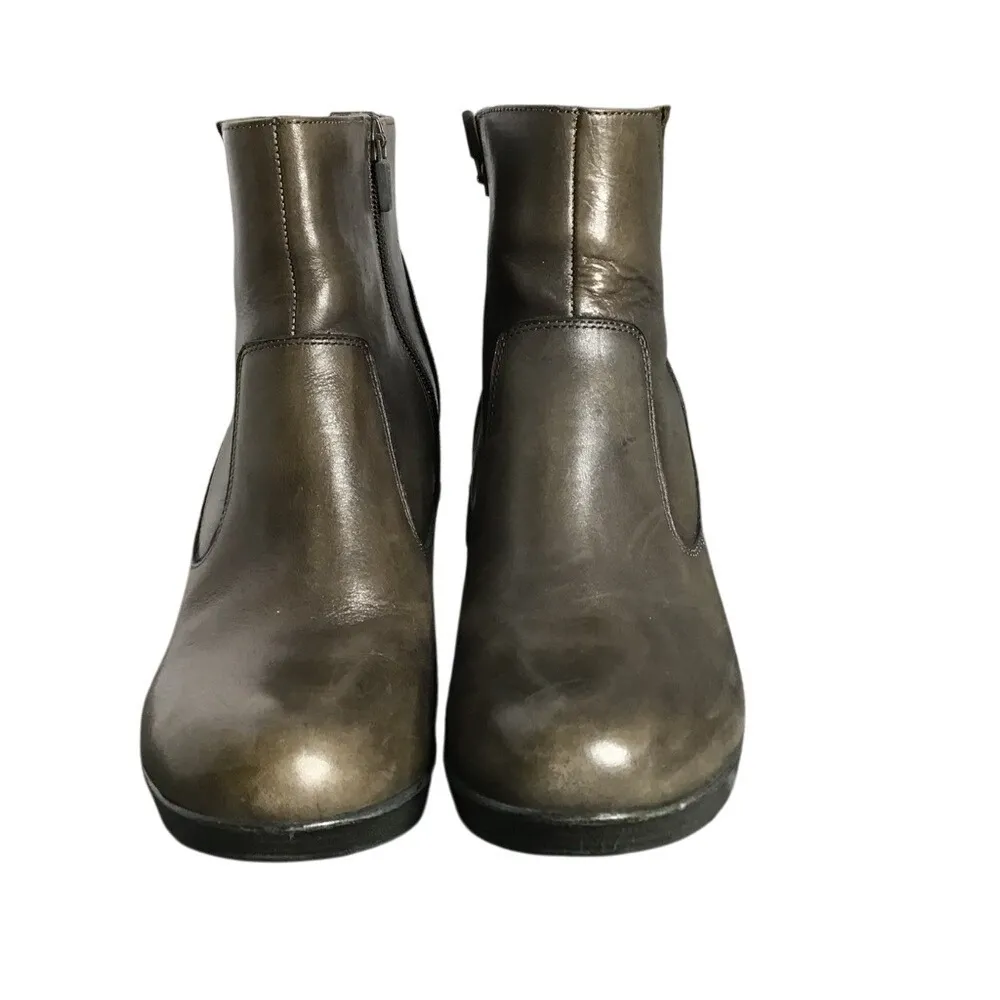 Dansko Faith Dark Brown Leather Ankle Boots Booties Wedge Heel EU‎ 40 US 9-9.5 - Image 6