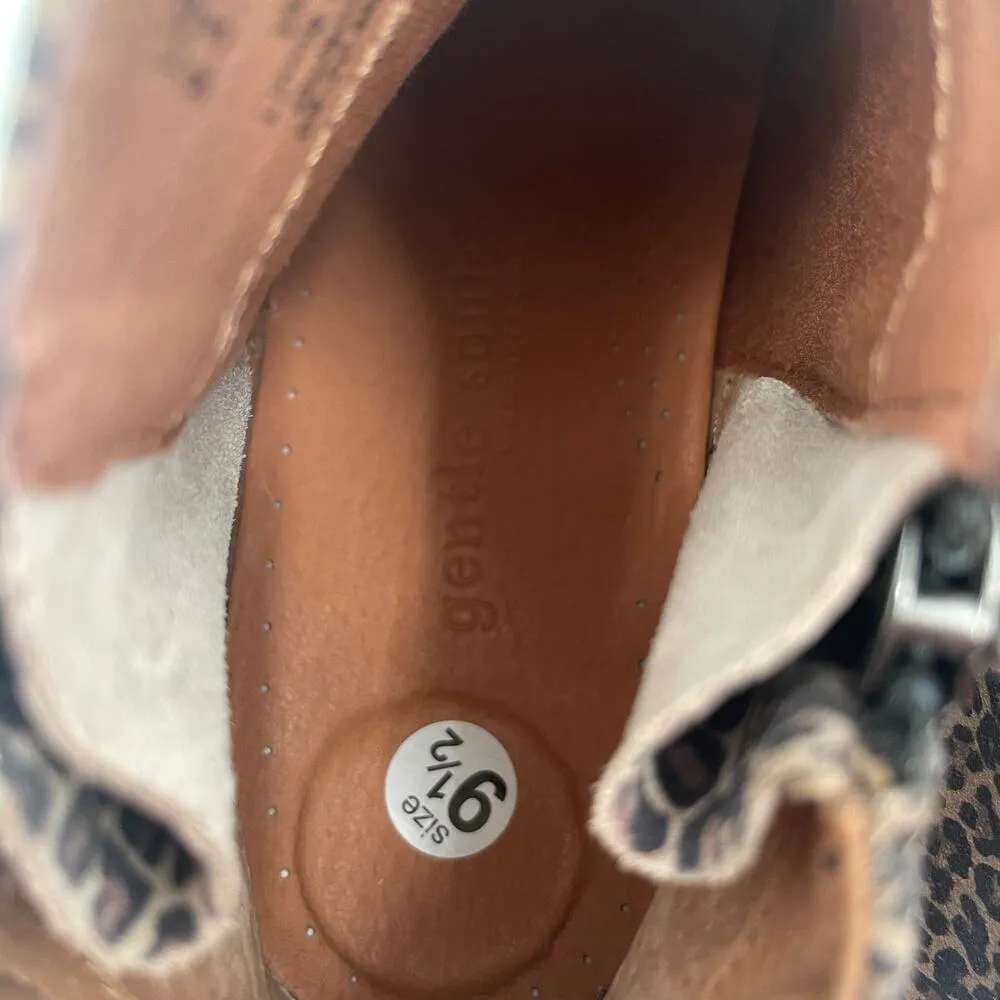 NEW GENTLE SOULS Shoes Size 9.5 Carter Animal Print Zipper Leopard Leather HiTop - Image 11
