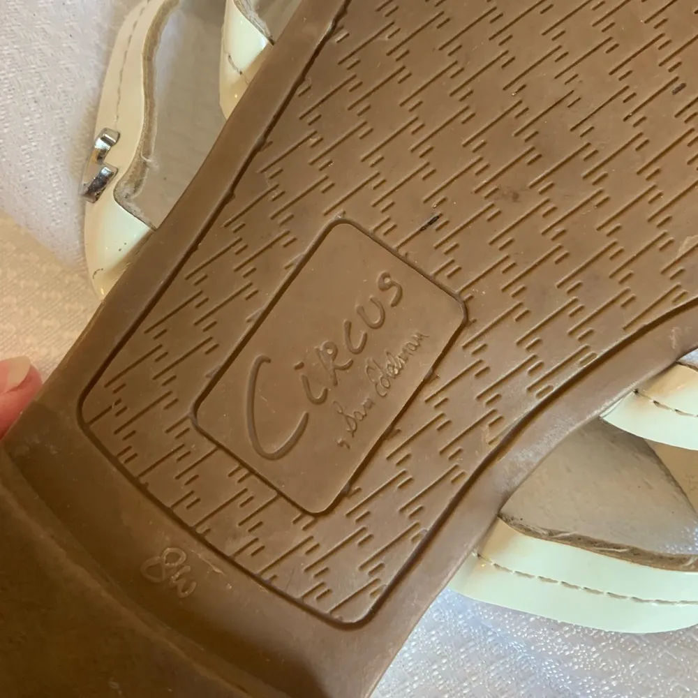 Sam Edelman Circus Thong Sandals Flip Flops Off White Patent Leather Women’s 8W - Image 8