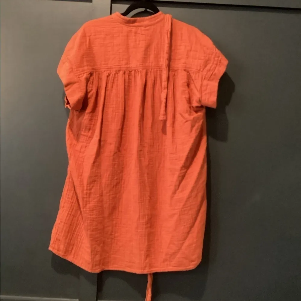 ARITZIA WILFRED free Tahoe copper red  organic cotton gauze Tie Mini dress S - Image 4