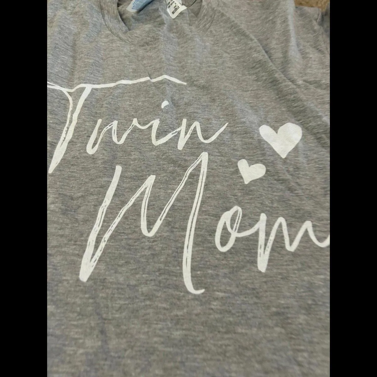 Woman size medium gray twin mom T - Image 2