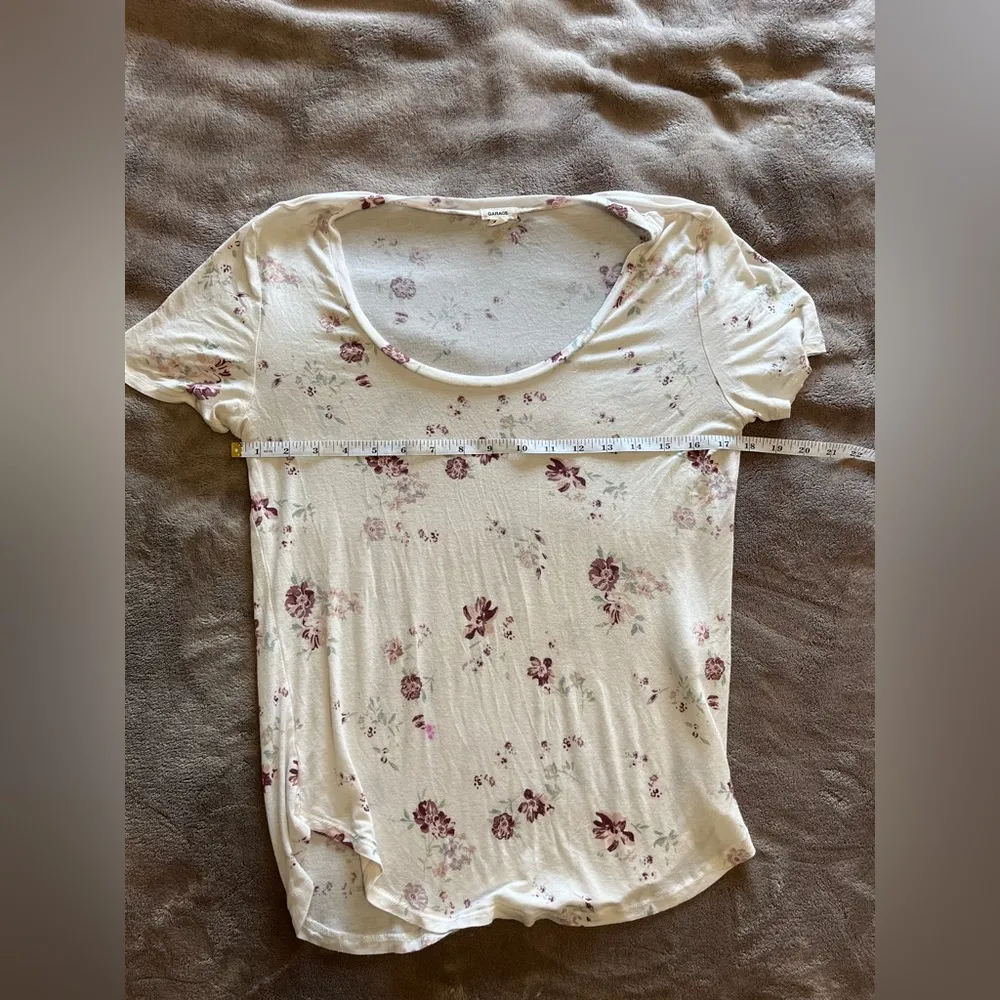 GARAGE Vintage Floral Oversized Scoop Neck Women’s T-shirt Cottage Core Sz M EUC - Image 6