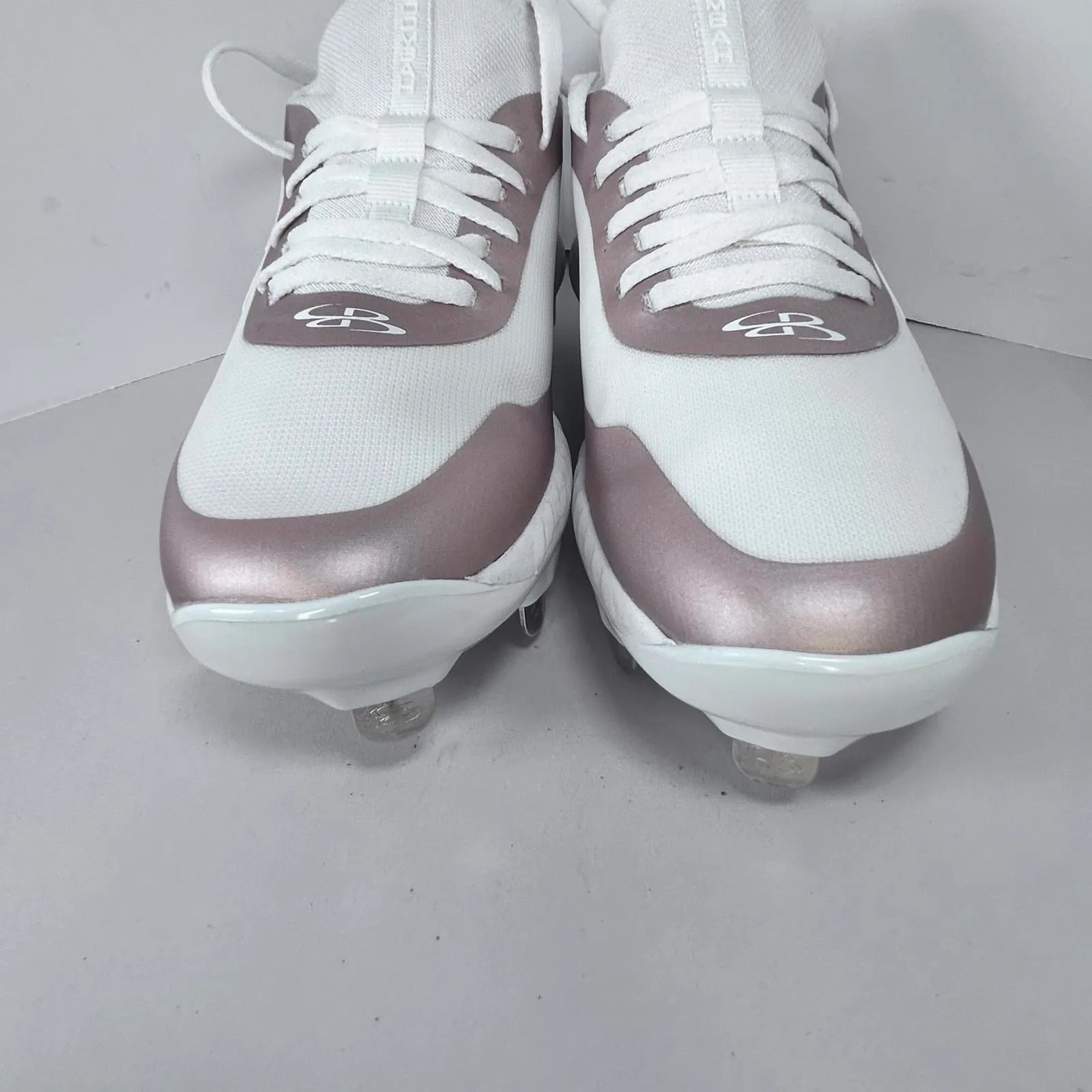 NWOT Boombah Balistic Metallic‎ Metal Softball Cleat Women's Size 6.5 White - Image 2