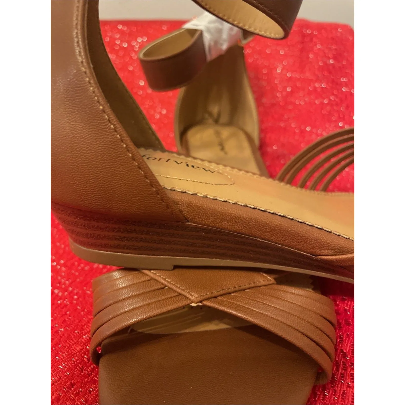 Comfortview Womens Sandals 16-0368-7 Brown Open Toe Sandals Size 9W Gretchen - Image 5