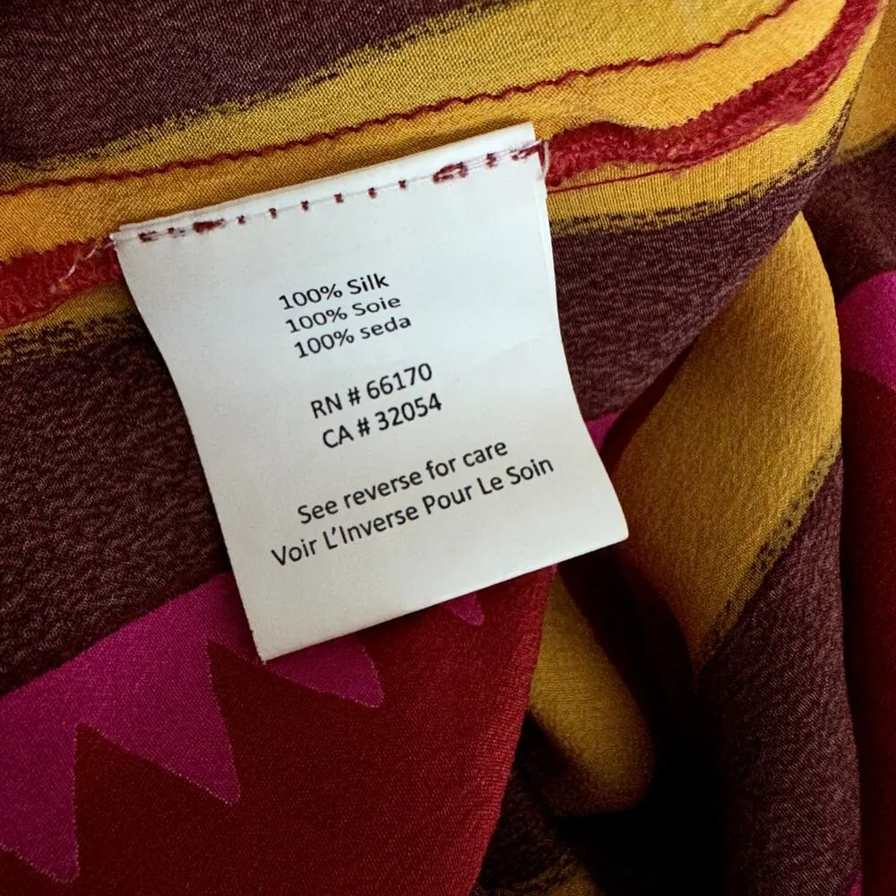 Anthropologie Anupamma Silk Maxi Dress Striped Off Shoulder Red Resortwear XS - Image 10