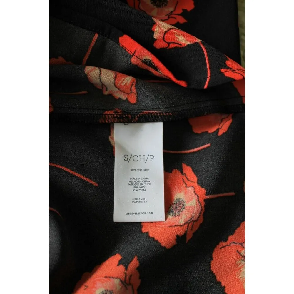 Cabi 3251 Flanders Poppy Flower Blouse Size Small Short Sleeve Open Overlap Back - Image 10