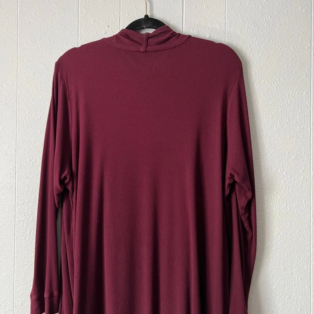 INC Waterfall Cardigan Womens 2X Stretch Soft Career Workwear Business Casual Red - Image 7