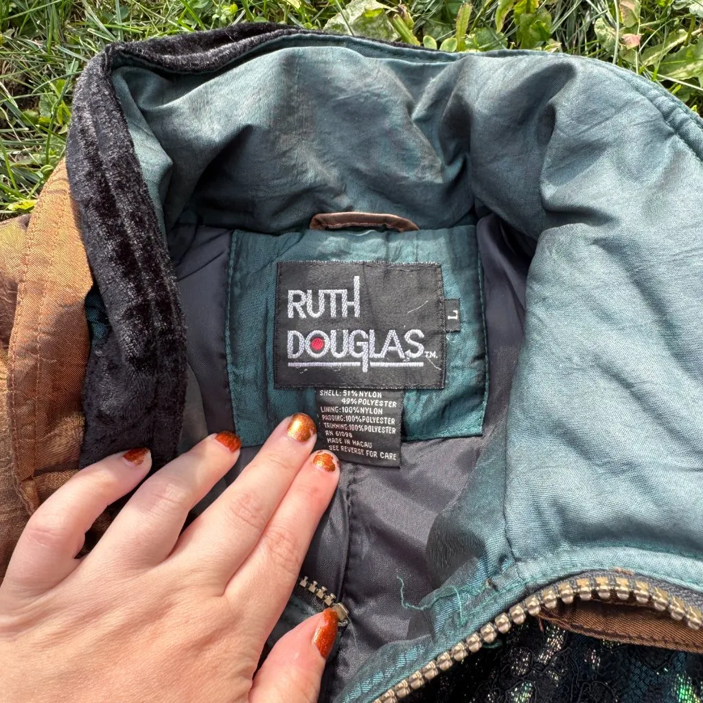 VTG Lace Windbreaker Green Size L - Image 4