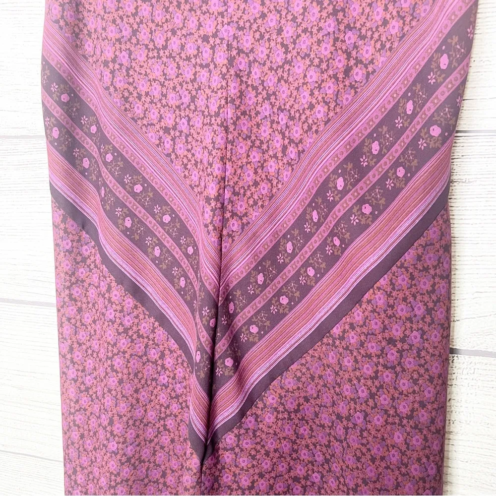 Vintage Express Burgundy Purple Boho Floral Bandana Skirt Size Large - Image 2
