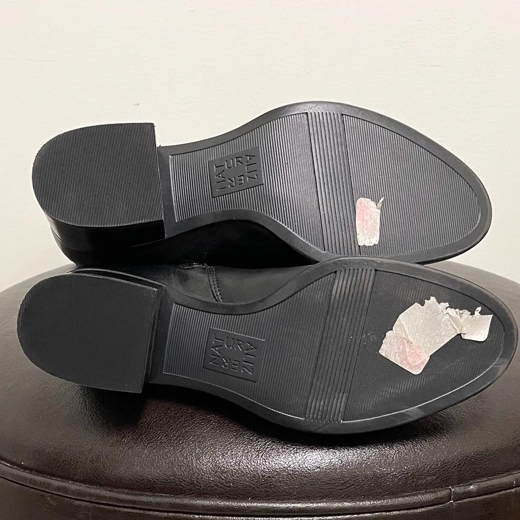 Naturalizer Black Leather Dane Boots 6.5 GUC 2 Inch Heel Mid Calf *no box* - Image 8