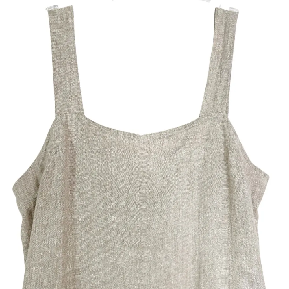 NWT Quince 100% European Linen Square Neck Jumpsuit Beige Size M - Image 6