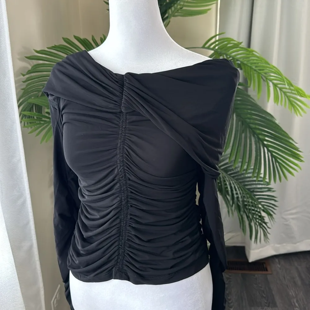 A.L.C. Marie Ruched Asymmetric One-Shoulder Top, black, Medium, $350 - Image 10