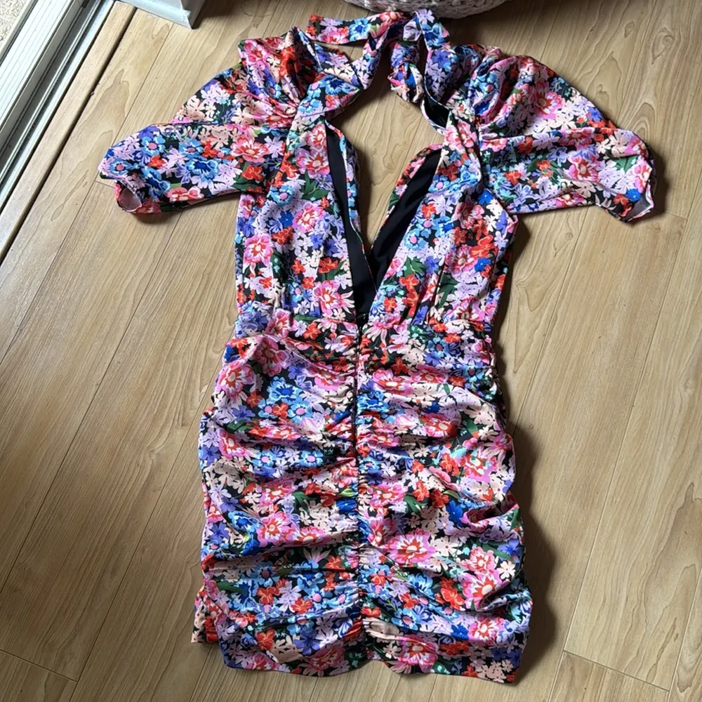 Floral Puff Sleeve Mini Dress - Image 4