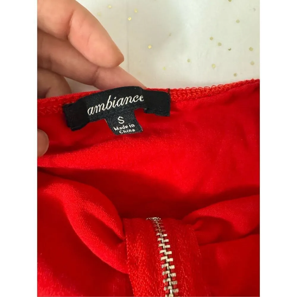 Ambiance Red Strapless Zip - Image 5