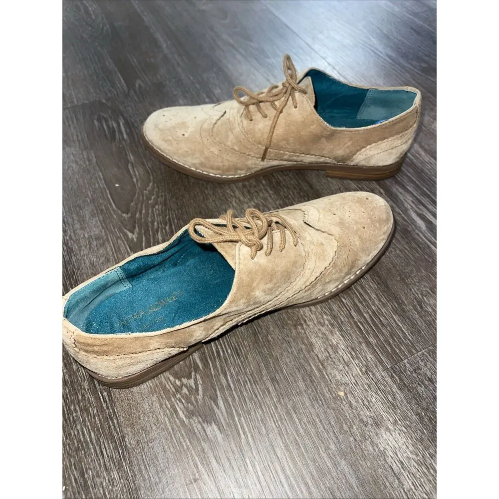 Cynthia Rowley Tan Suede‎ Hazel Lace Up Shoes Women's Size 7.5M S-88 - Image 4