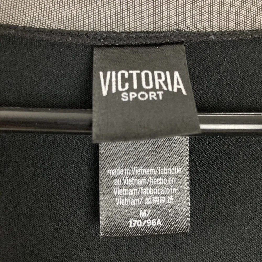 VS Victoria Sport Women's Mesh Trim Short Sleeve Shirt M Medium Black *Flaw - Image 6