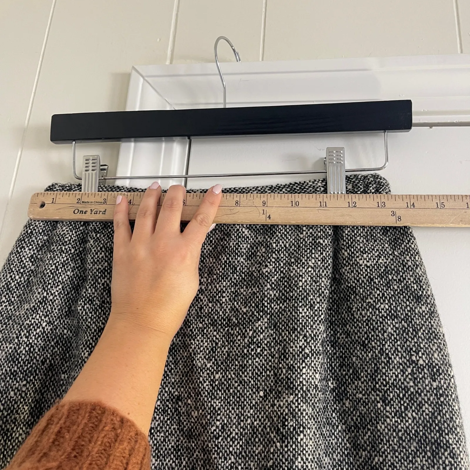 Vintage Adolph Schuman for Lilli Ann Tweed Blazer Skirt Suit Black White S/M Gray - Image 14